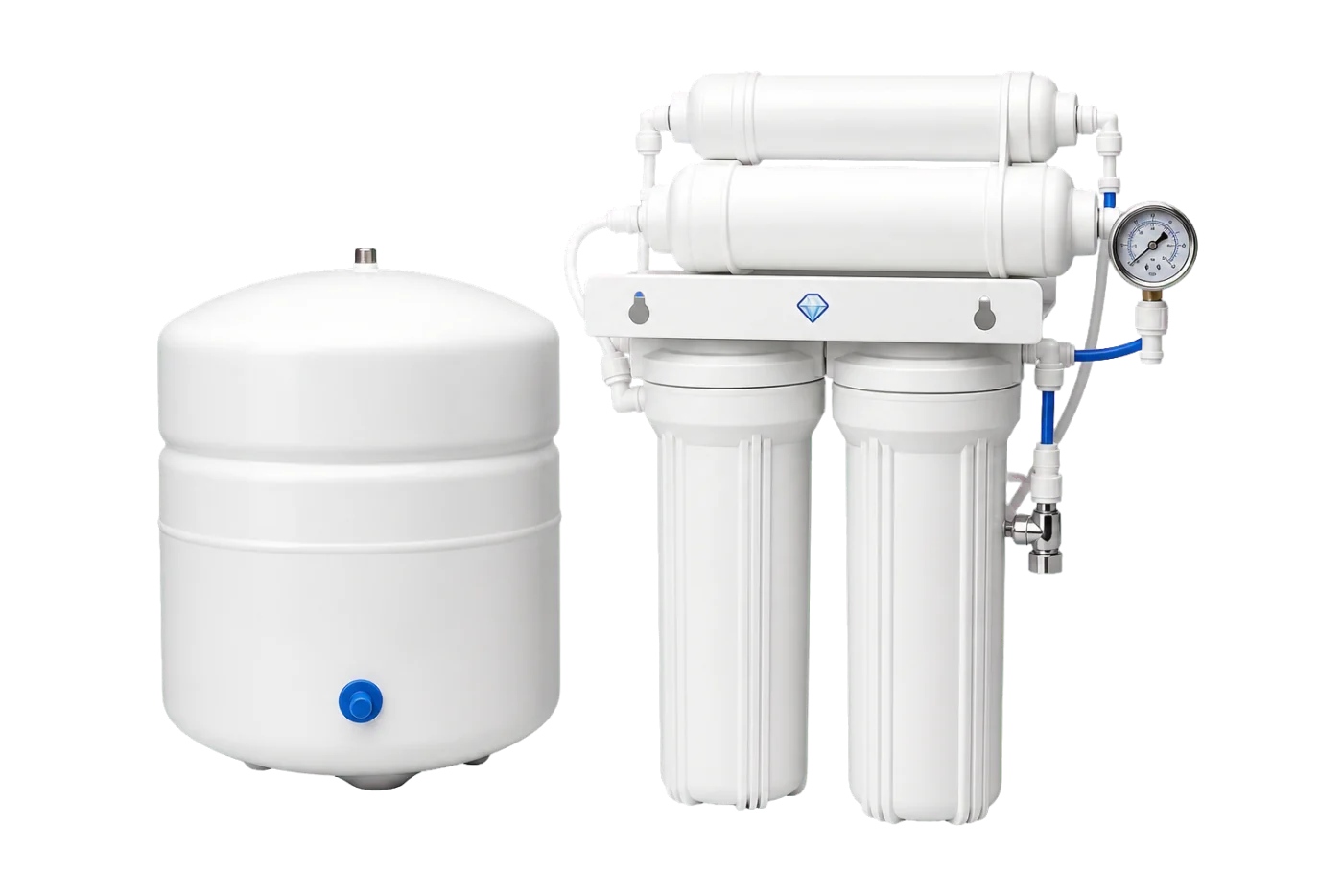 White DiamondWater System reverse-osmosis system with storage tank